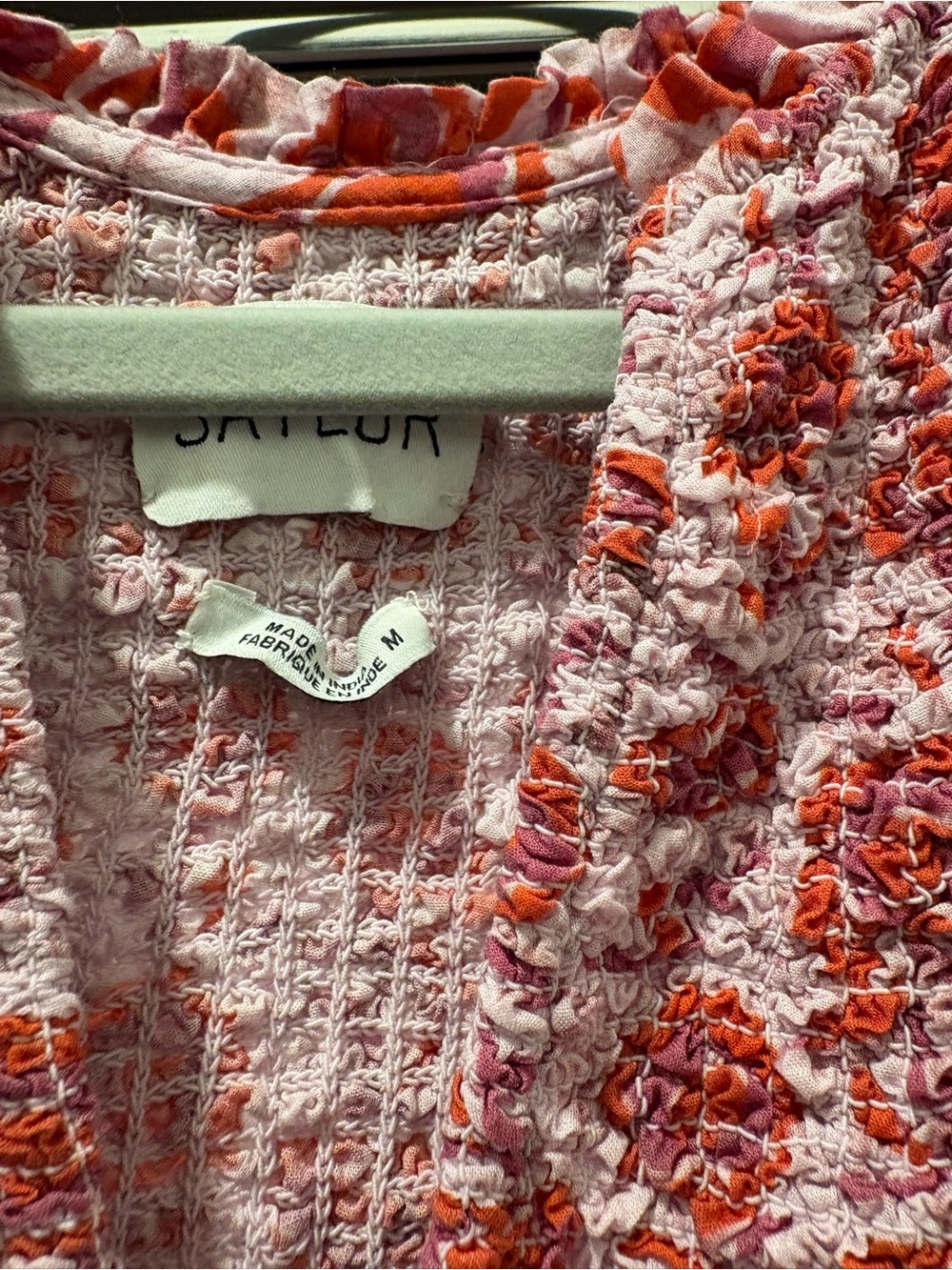 Saylor Smocked Floral Midi Dress in Pink and Red - Picture 2 of 4